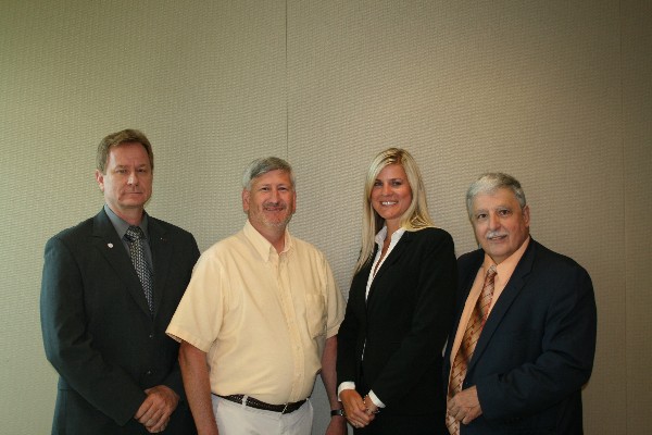 Chapter officers elected in July for the 2013-2014 year are (l-r) Patrick O'Brien, treasurer; John Jarvis, vice president; Pam Plesz, president; and Danny Demarnis, regional vice president. Not pictured is Steve Kozick, secretary.